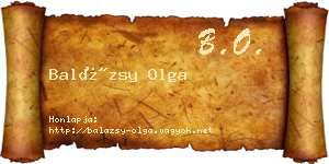 Balázsy Olga névjegykártya