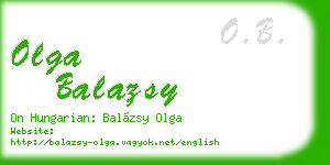 olga balazsy business card