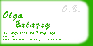 olga balazsy business card